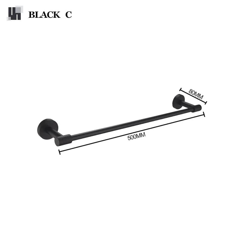 Noir C Porte Serviette Mural Salle de Bain Mitigeo