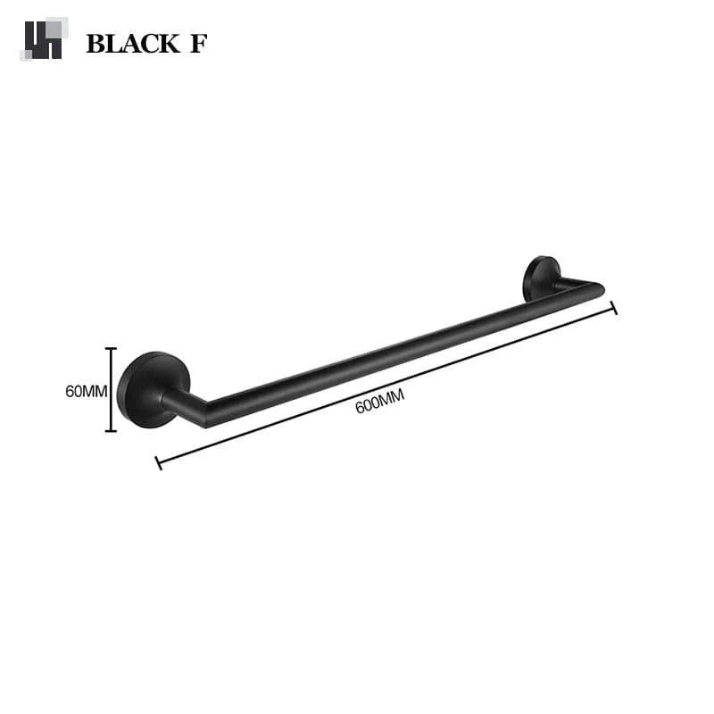 Noir F Porte Serviette Mural Salle de Bain Mitigeo