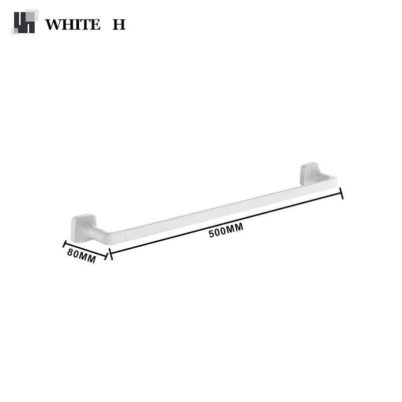 Blanc H Porte Serviette Mural Salle de Bain Mitigeo