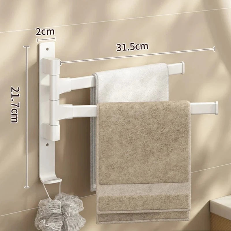 Blanc 2 Barres Porte Serviette Salle de Bain Mitigeo