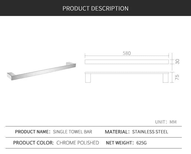 Porte Serviette Salle de Bain Mural Mitigeo