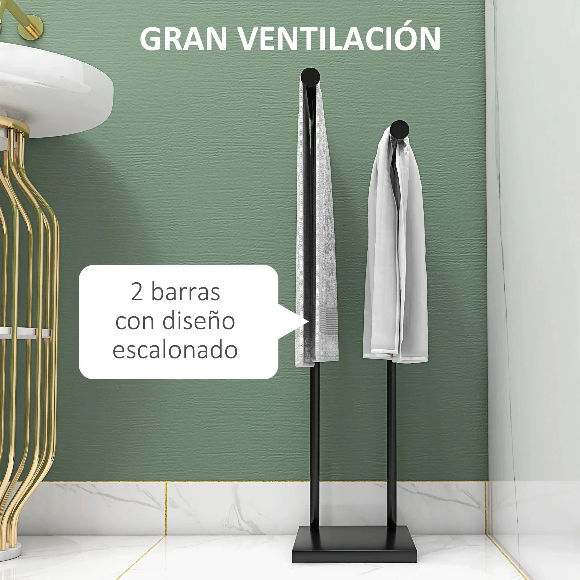 Porte Serviettes sur Pied Salle de Bain Mitigeo