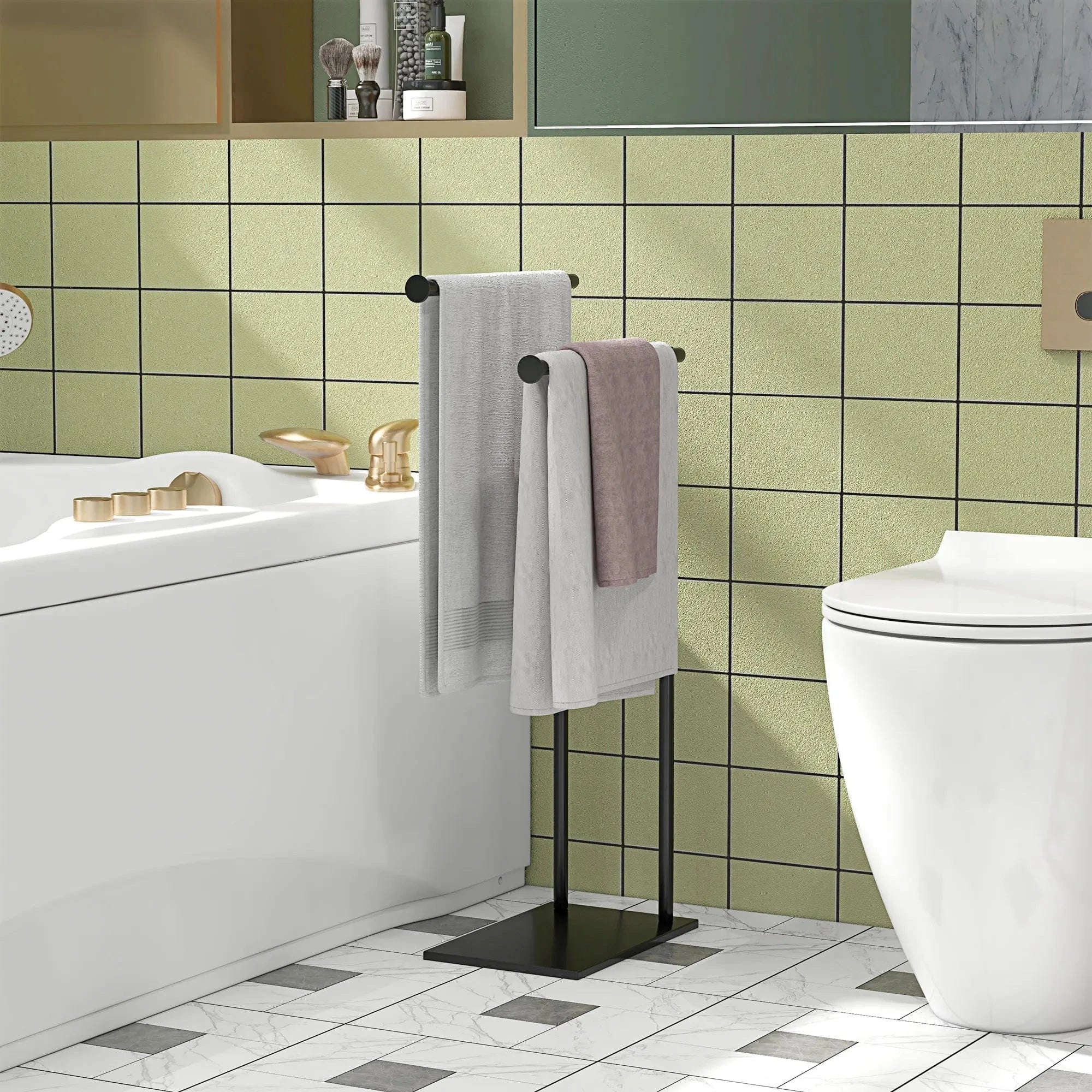 Porte Serviettes sur Pied Salle de Bain Mitigeo