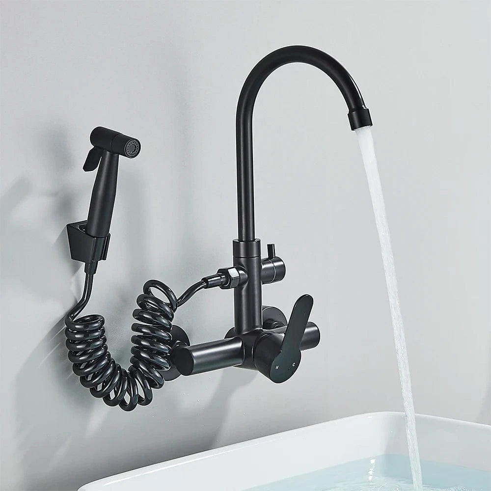 Mitigeo Noir mat Robinet avec Douchette Cuisine