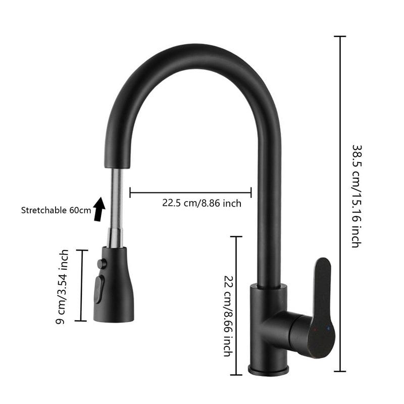 Robinet Cuisine Noir Douchette Mitigeo