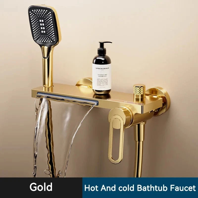 Mitigeo Or Robinet de Baignoire avec Douchette