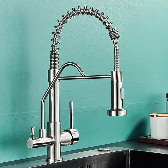 Mitigeo TYPE B-Nickel Brossé Robinet de Cuisine Professionnel