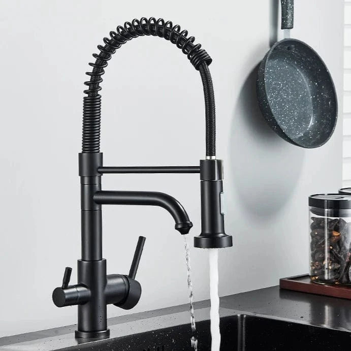 Mitigeo TYPE A-Noir Mat Robinet de Cuisine Professionnel