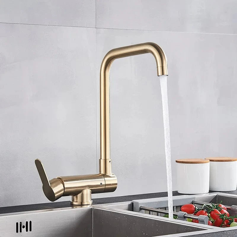 Or brossé B Robinet de Cuisine Rabattable Mitigeo