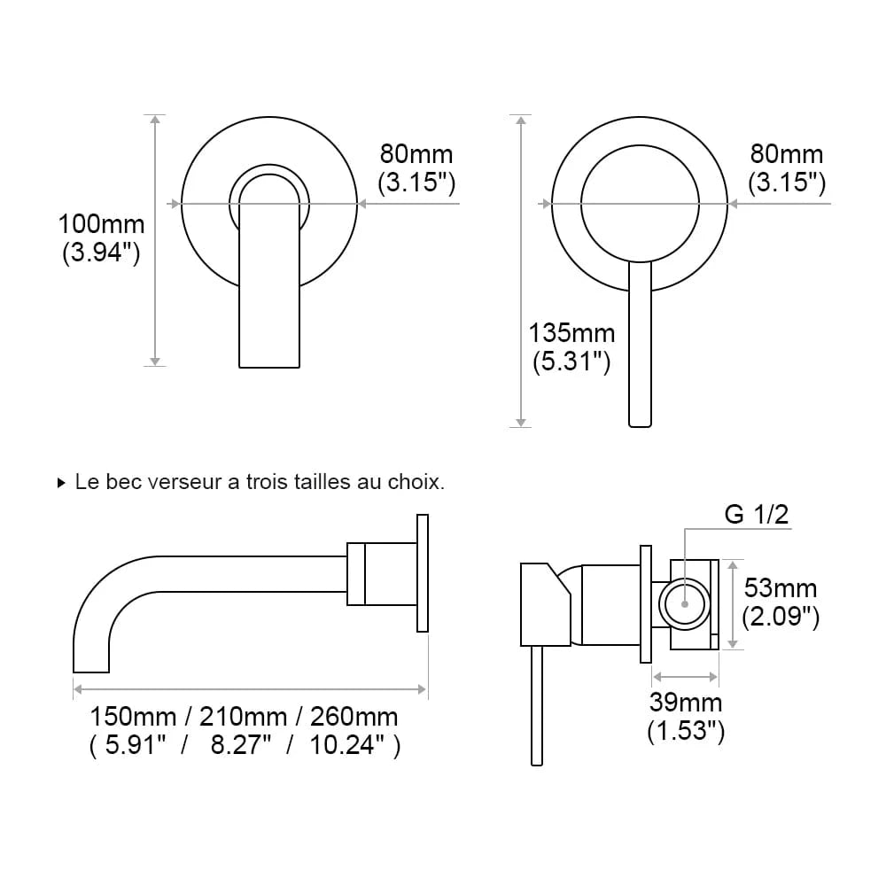 Mitigeo Robinet Encastrable Lavabo