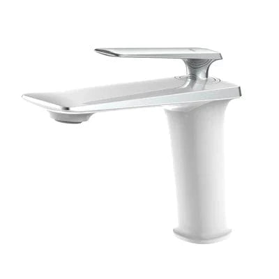 Mitigeo Lavabo - Blanc Chrome Robinet Haut Lavabo