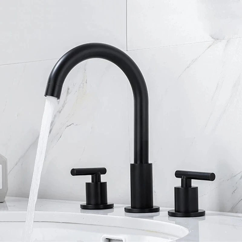 Black 1 Robinet Lavabo 3 Trous Mitigeo