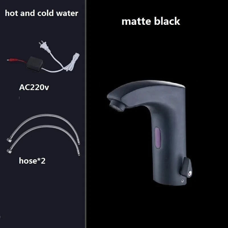 Noir AC220v Robinet Lavabo Automatique Mitigeo