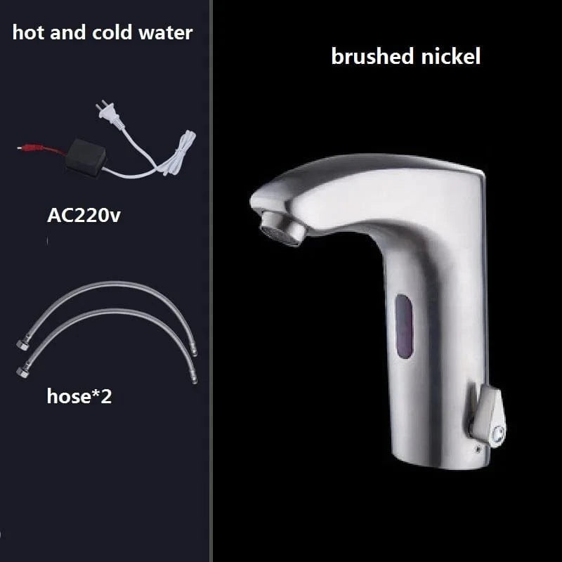 Nickel brossé AC220 Robinet Lavabo Automatique Mitigeo