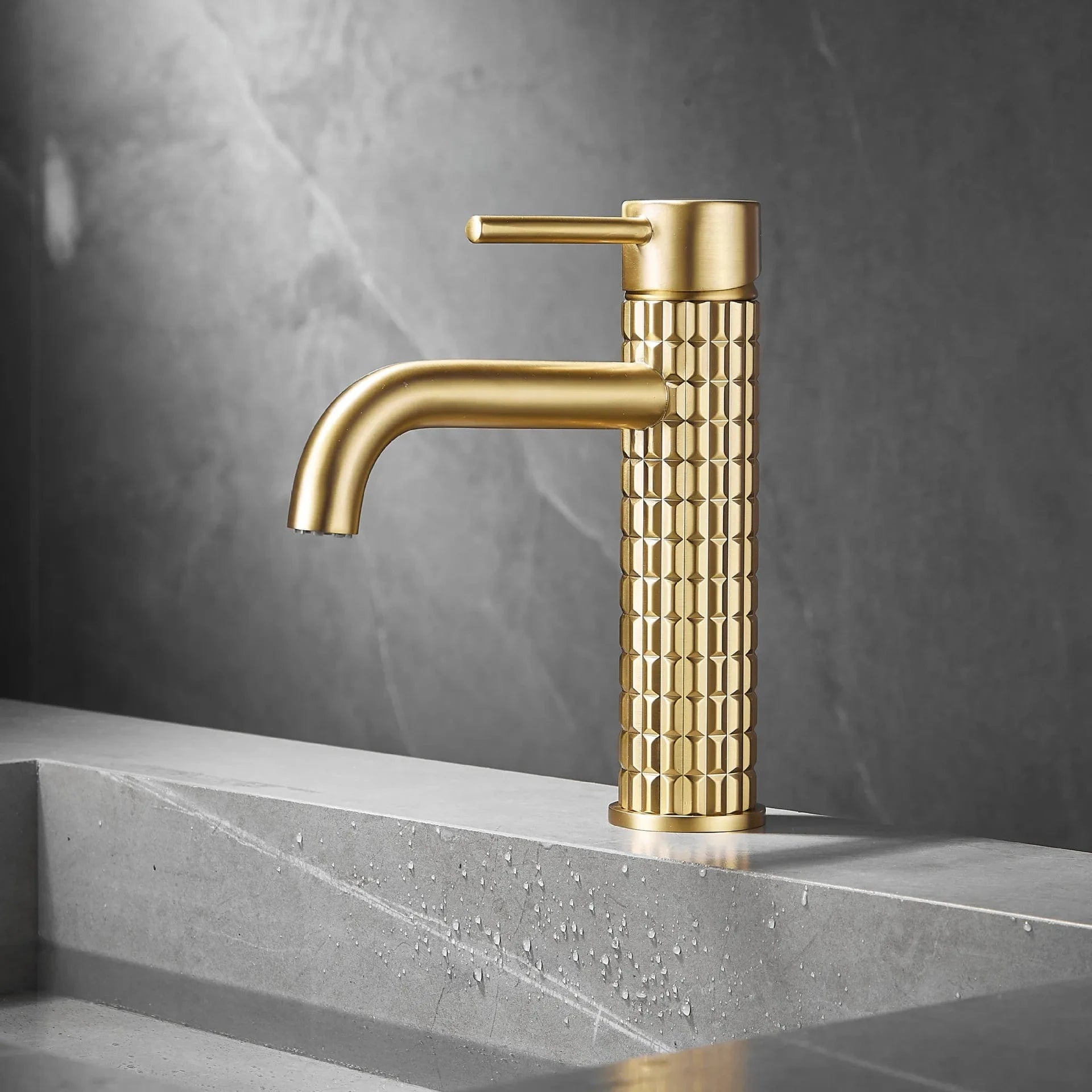 Or - Brossé - Lavabo Robinet Lavabo Doré Mitigeo