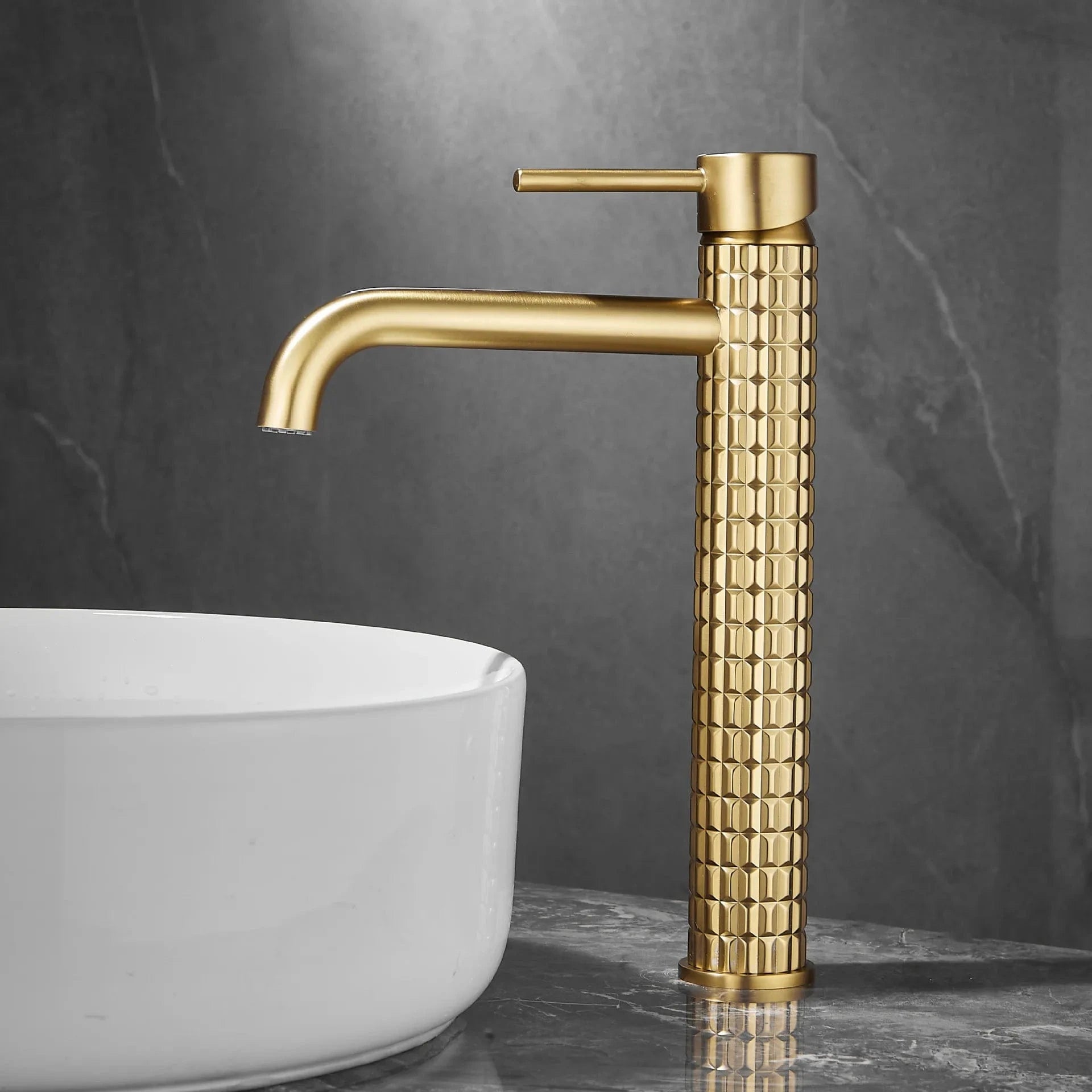 Or Brossé - Vasque Robinet Lavabo Doré Mitigeo
