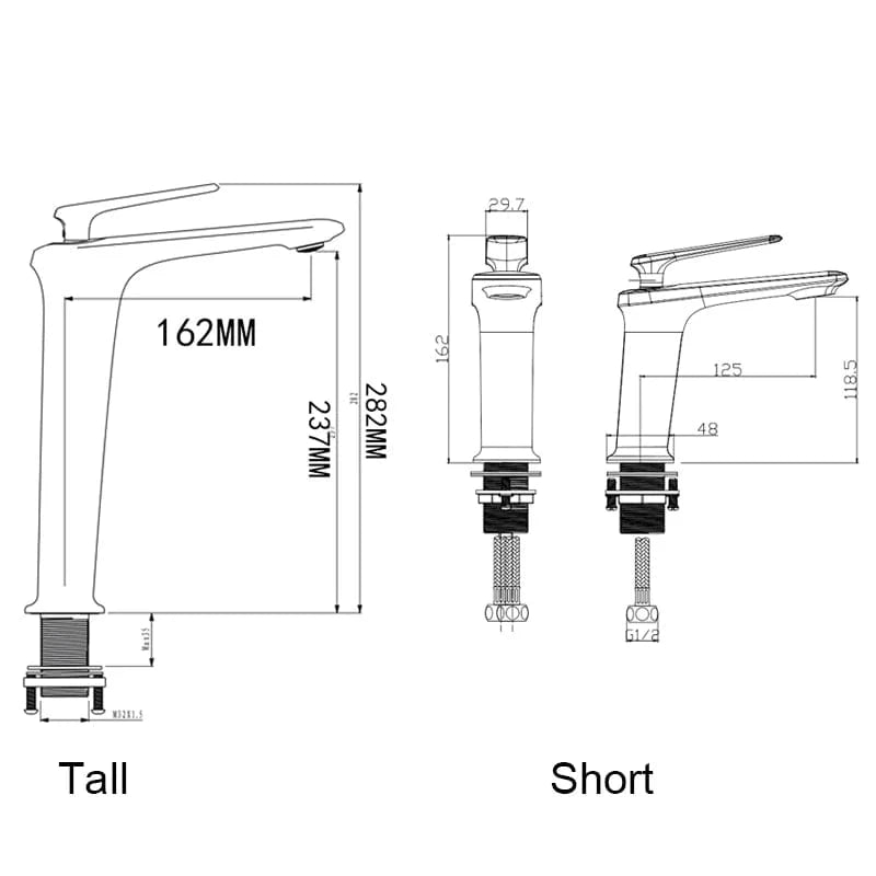 Robinet Lavabo Noir Mat Mitigeo