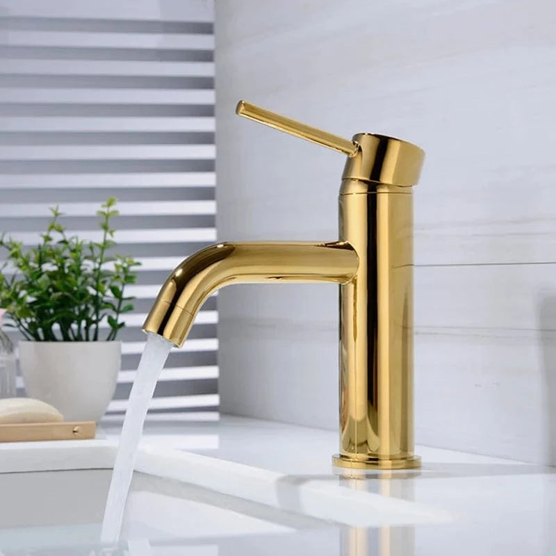 Robinet Lavabo Or Brossé Mitigeo