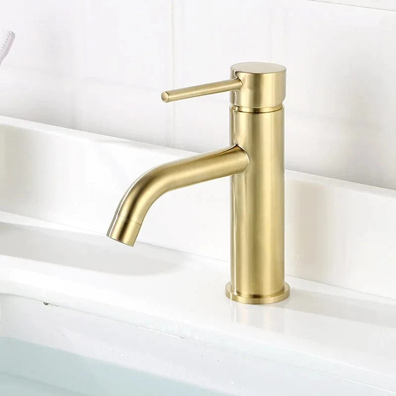 Robinet Lavabo Or Brossé Mitigeo