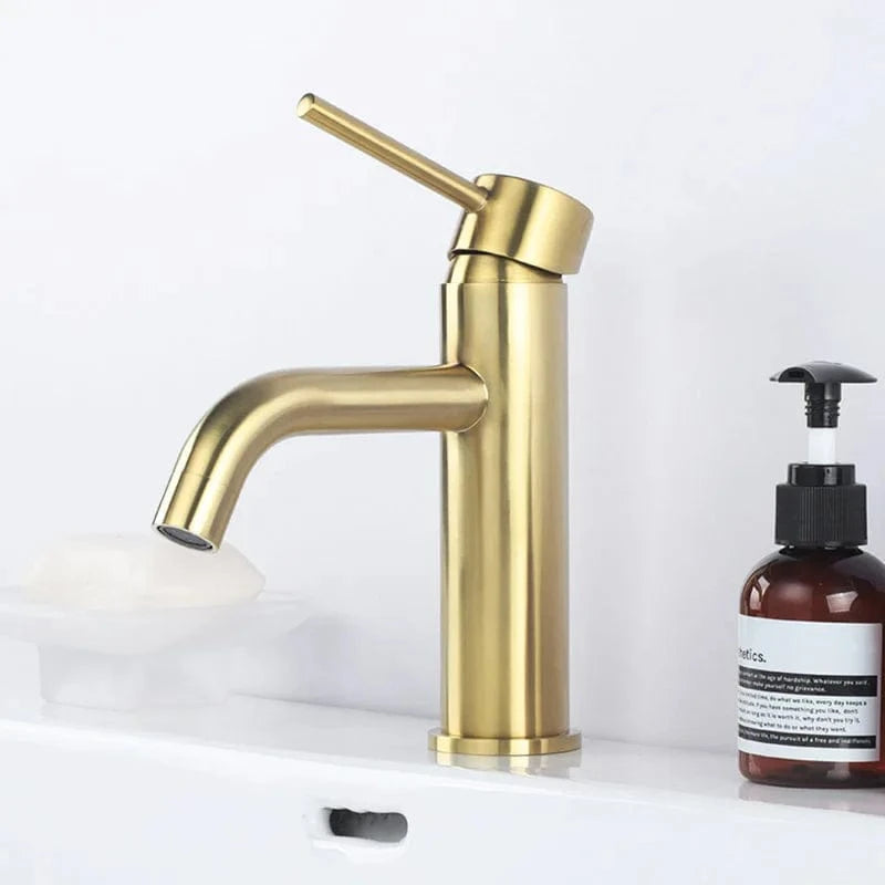 Robinet Lavabo Or Brossé Mitigeo