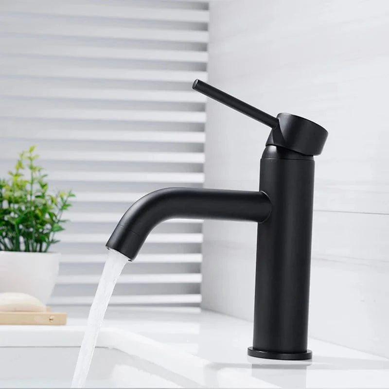 Noir- Lavabo Robinet Lavabo Or Brossé Mitigeo