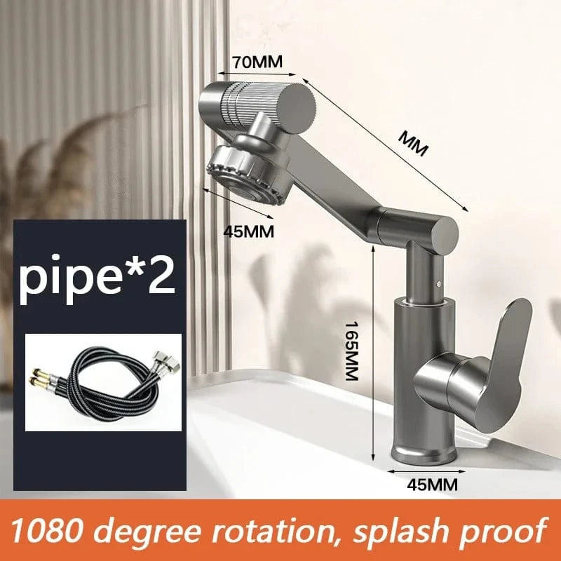 C - L 16 cm - Lavabo Robinet Mitigeur Lavabo Chrome Rotatif Mitigeo