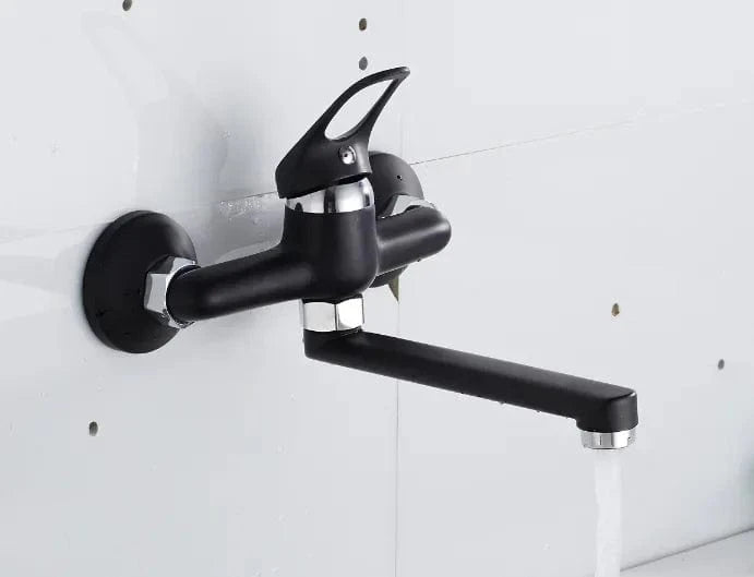 Mitigeo Noir Robinet Mural Cuisine