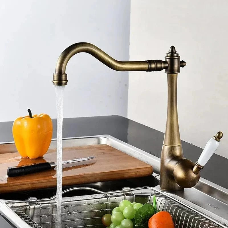 Bronze Antique 1 Robinet Retro Cuisine Mitigeo