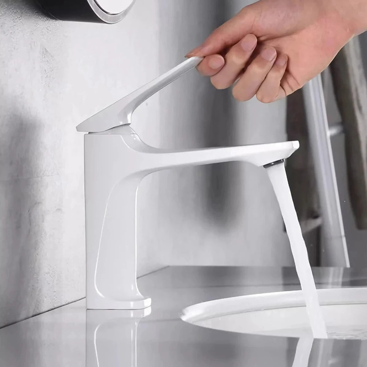 Mitigeo Blanc Robinet Salle de Bain Lavabo