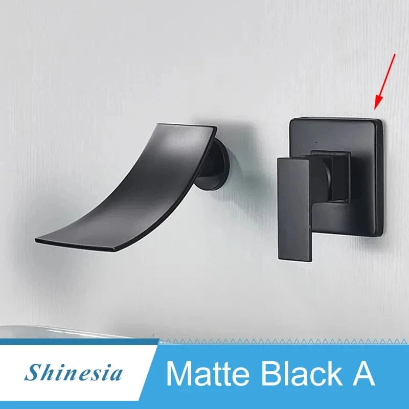 Mitigeo Noir Robinetterie Murale Lavabo