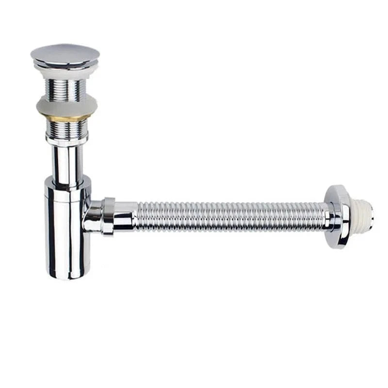 Chrome sans trou Siphon avec Bonde Lavabo Mitigeo