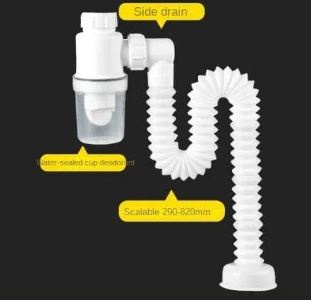 Blanc Siphon pour Evier Mitigeo