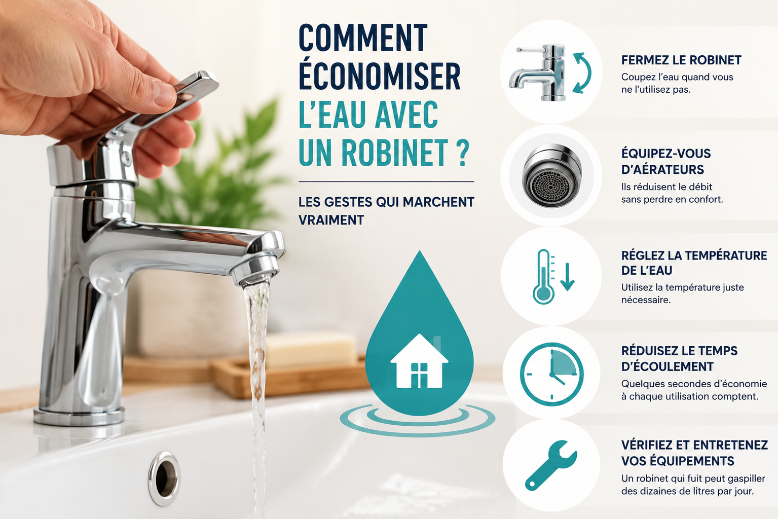 Comment économiser l'eau avec un robinet  Les gestes qui marchent vraiment