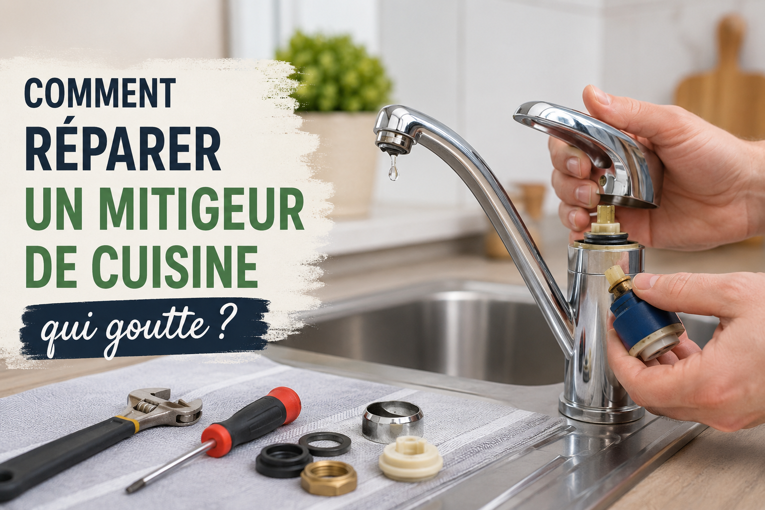Réparer un mitigeur de cuisine qui goutte 