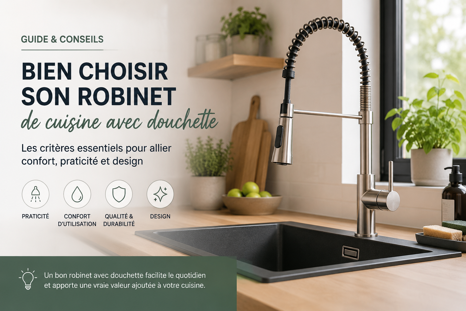 Bien choisir son robinet de cuisine avec douchette : guide complet
