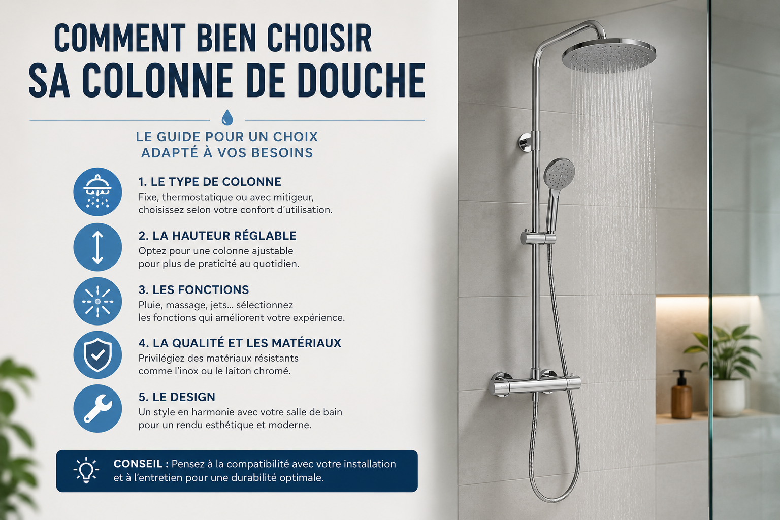 Choisir sa colonne de douche