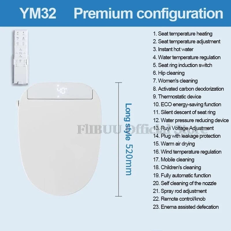 Mitigeo M32-Premium-L Abattant WC Japonais Electrique