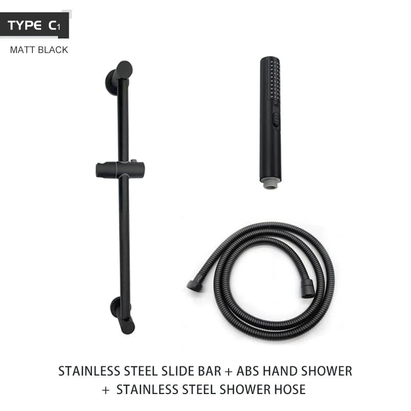 Mitigeo C1 Whole Set Black Accroche Pommeau de Douche