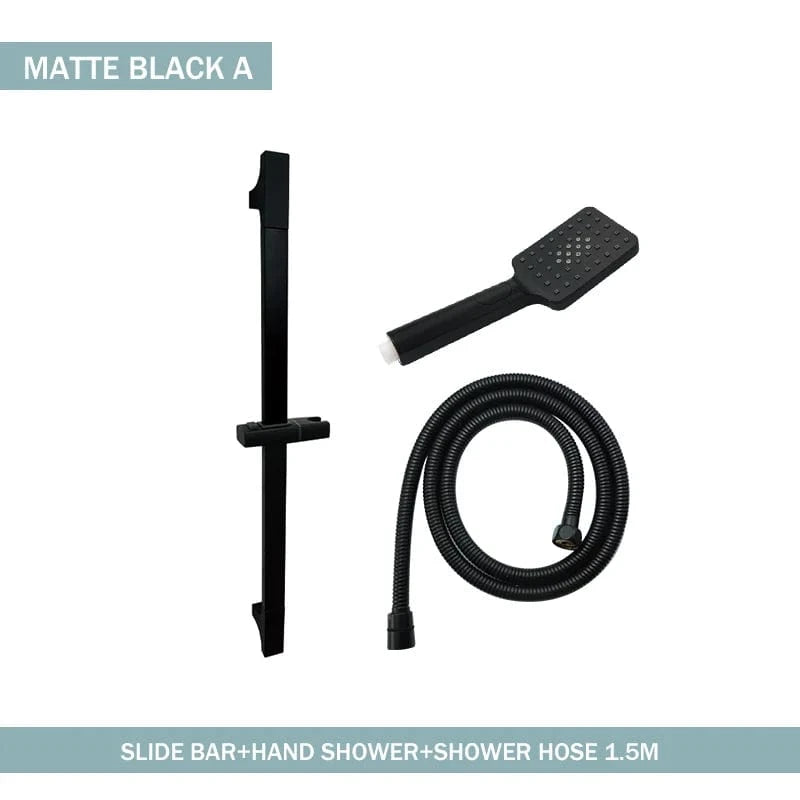 Mitigeo A Whole Set Black Barre Pommeau de Douche