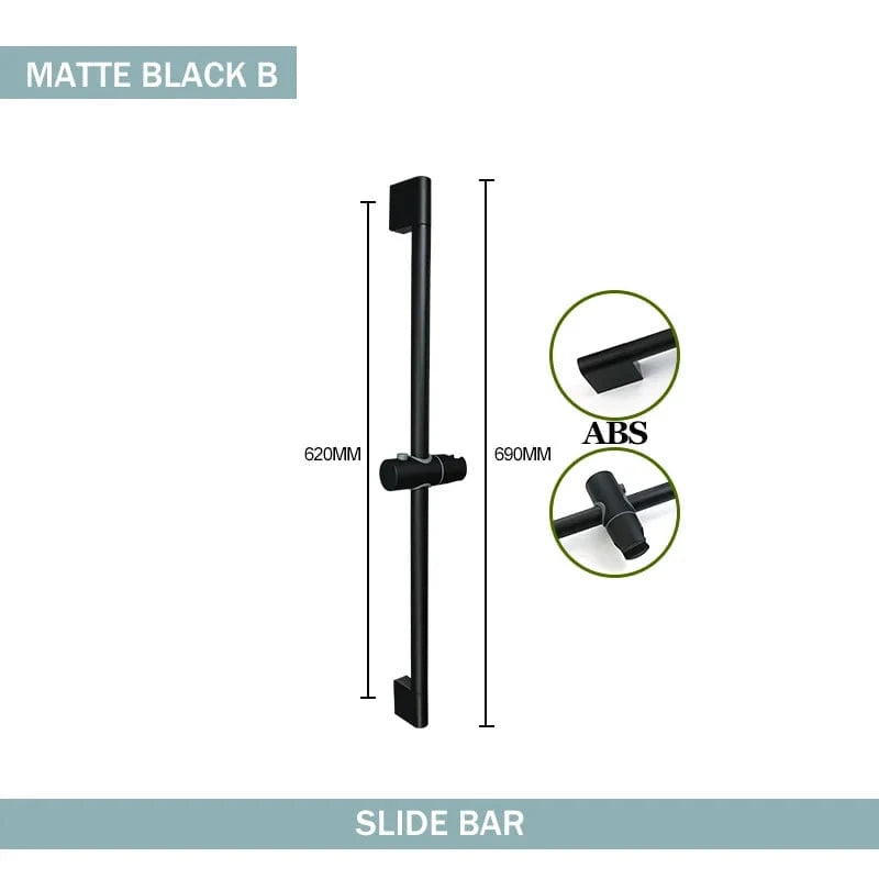 Mitigeo B Slide Bar Black Barre Pommeau de Douche