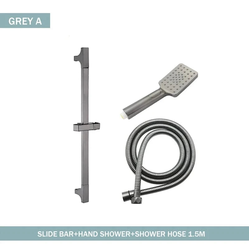 Mitigeo A Whole Set Grey Barre Pommeau de Douche