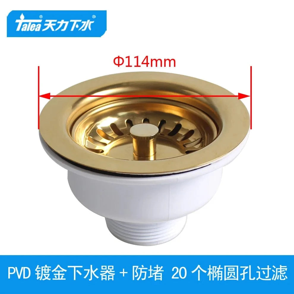 Mitigeo polished gold Bonde Evier Cuisine