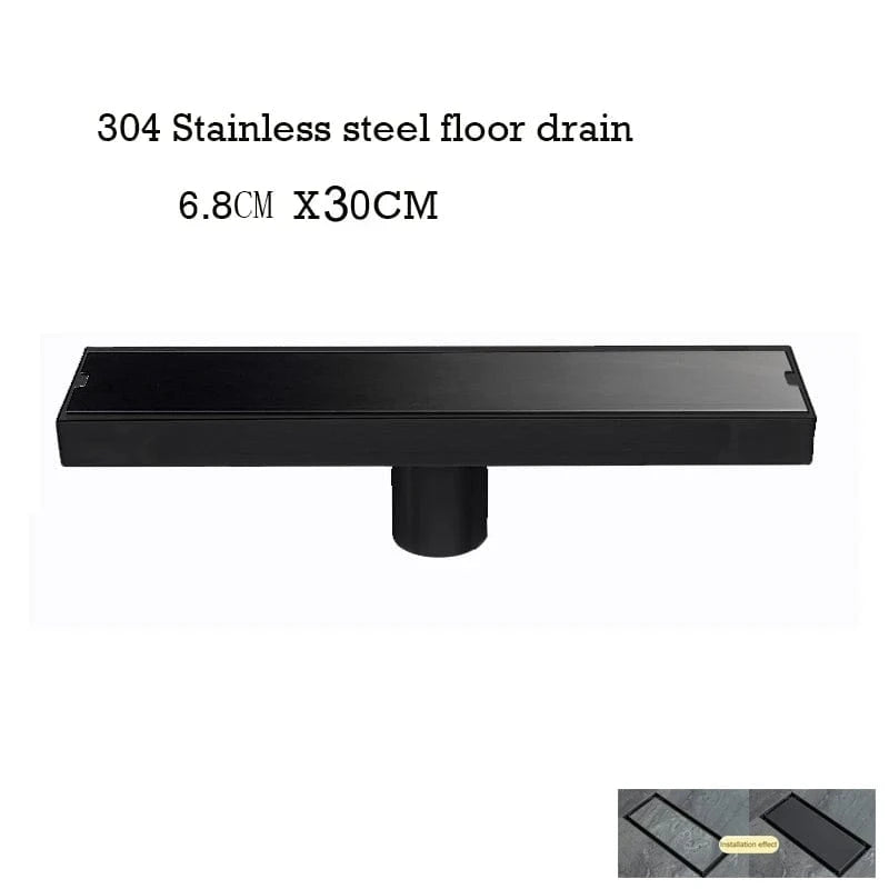 Mitigeo Black 30 cm Caniveau de Douche à l'Italienne