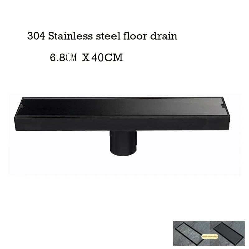 Mitigeo Black 40 cm Caniveau de Douche à l'Italienne