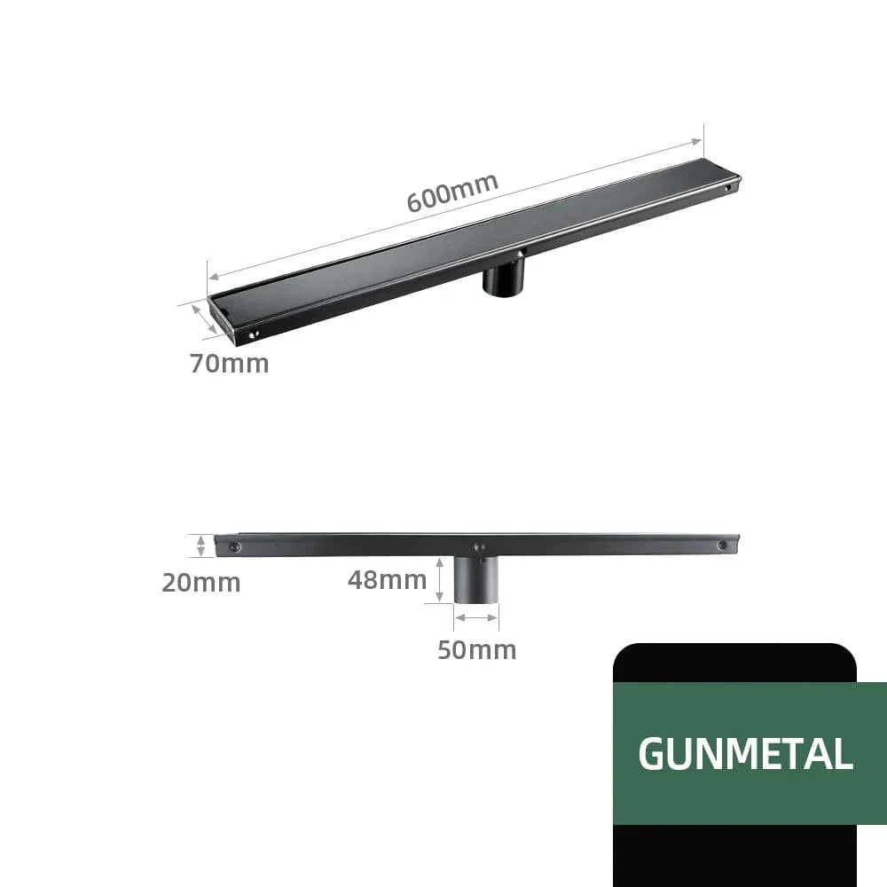 Mitigeo Bronze 600mm Caniveau de Douche Italienne