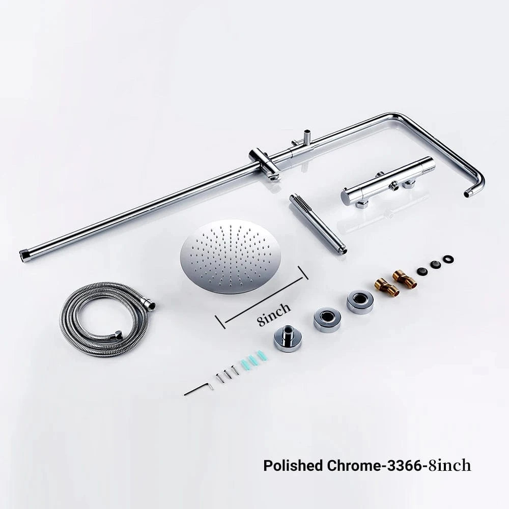 Mitigeo Chrome-8Inch Colonne de Douche Doré