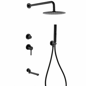 Mitigeo Noir - A / 20 cm Colonne de Douche Dorée