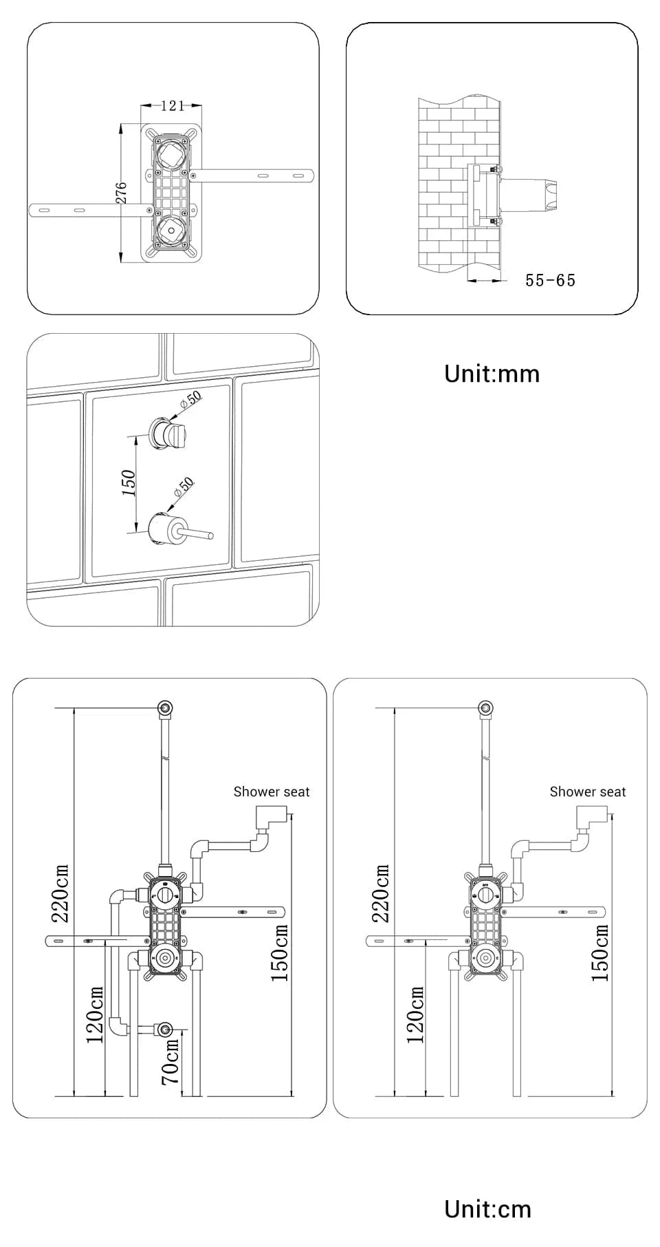 Mitigeo Colonne de Douche Dorée