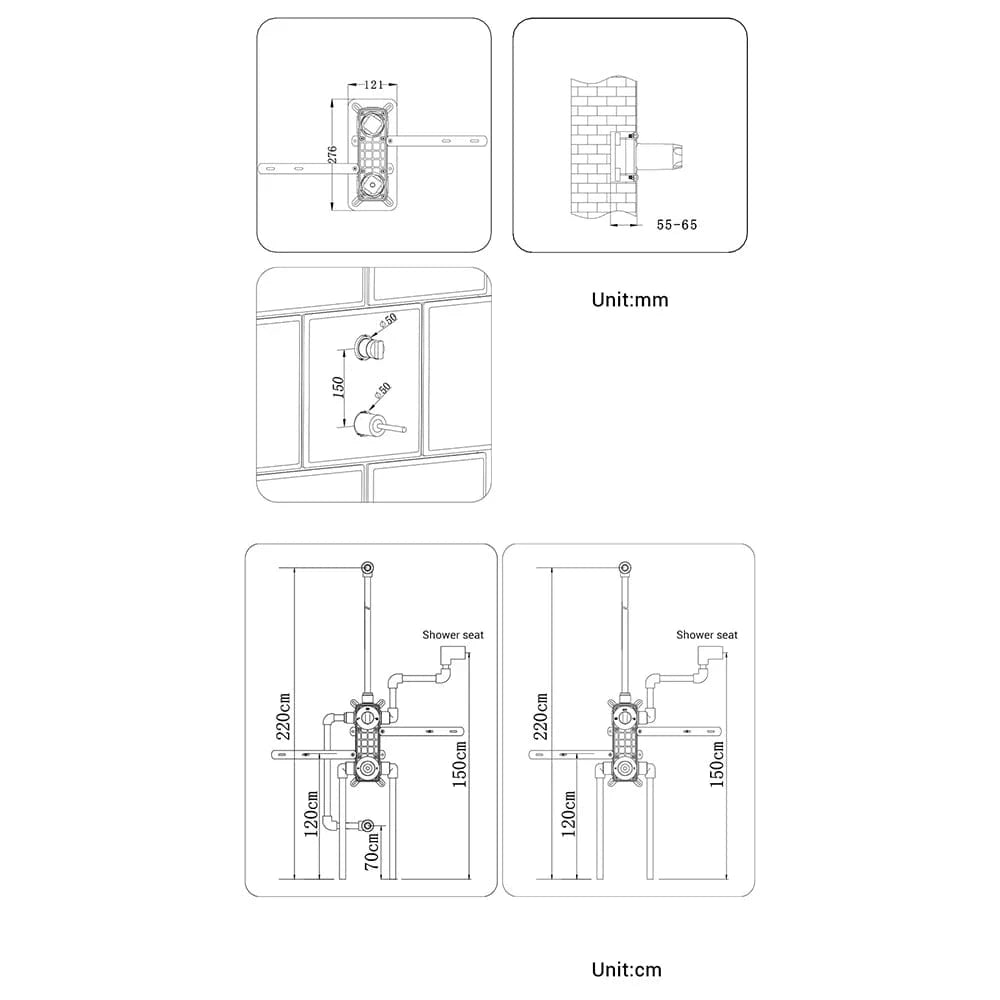 Mitigeo Colonne de Douche Encastrable
