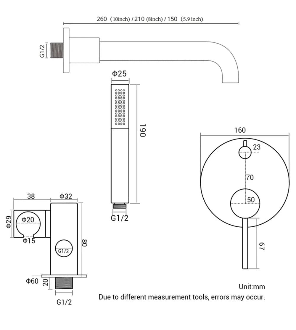 Mitigeo Colonne de Douche Encastré
